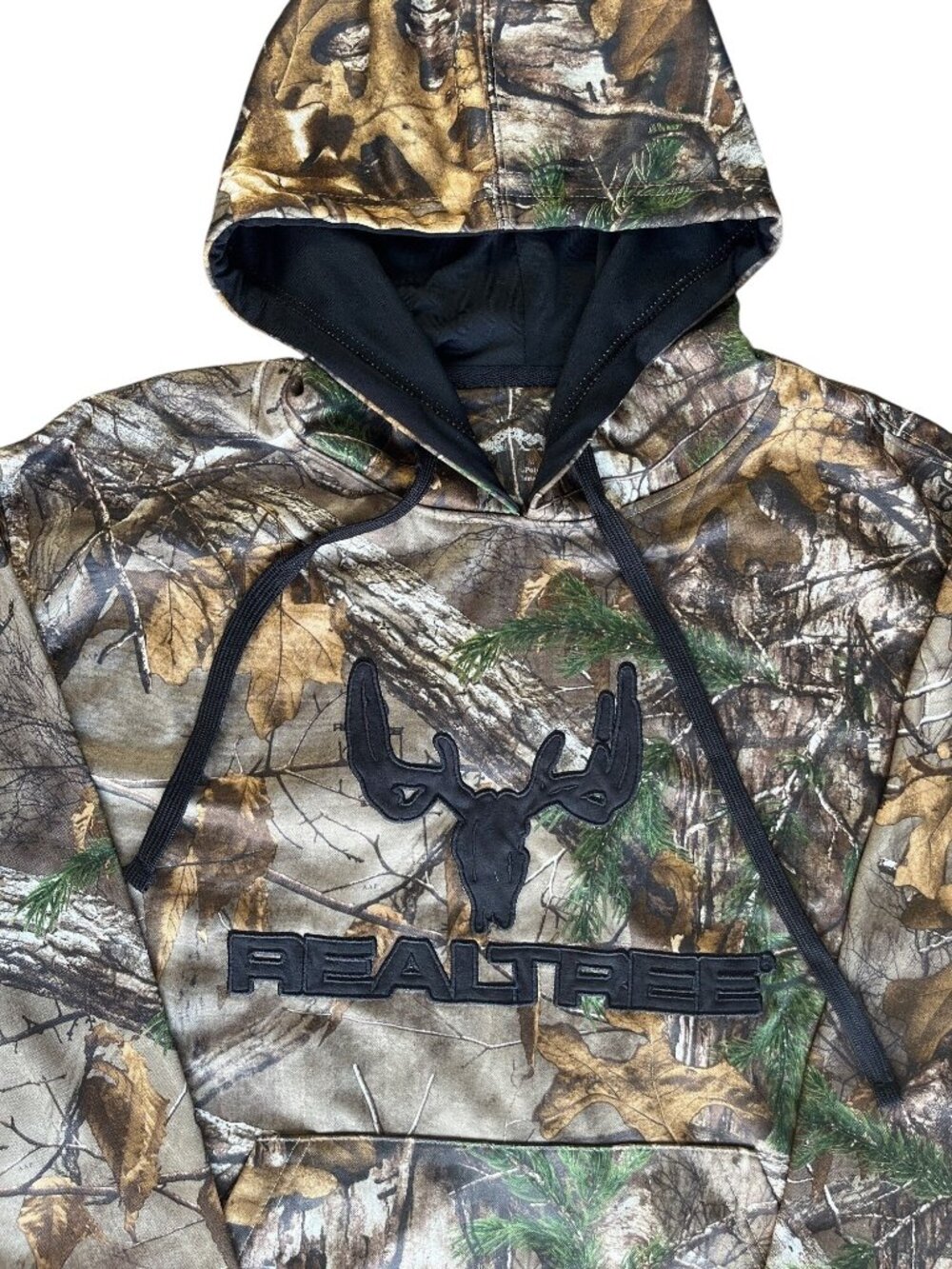 Realtree Mens Camo Pullover Hoodie With Logo & Kangaroo Pocket size M/L